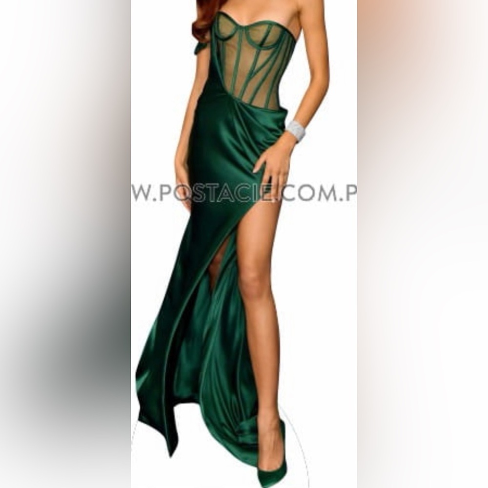 Elegant Green Strapless Prom Dress